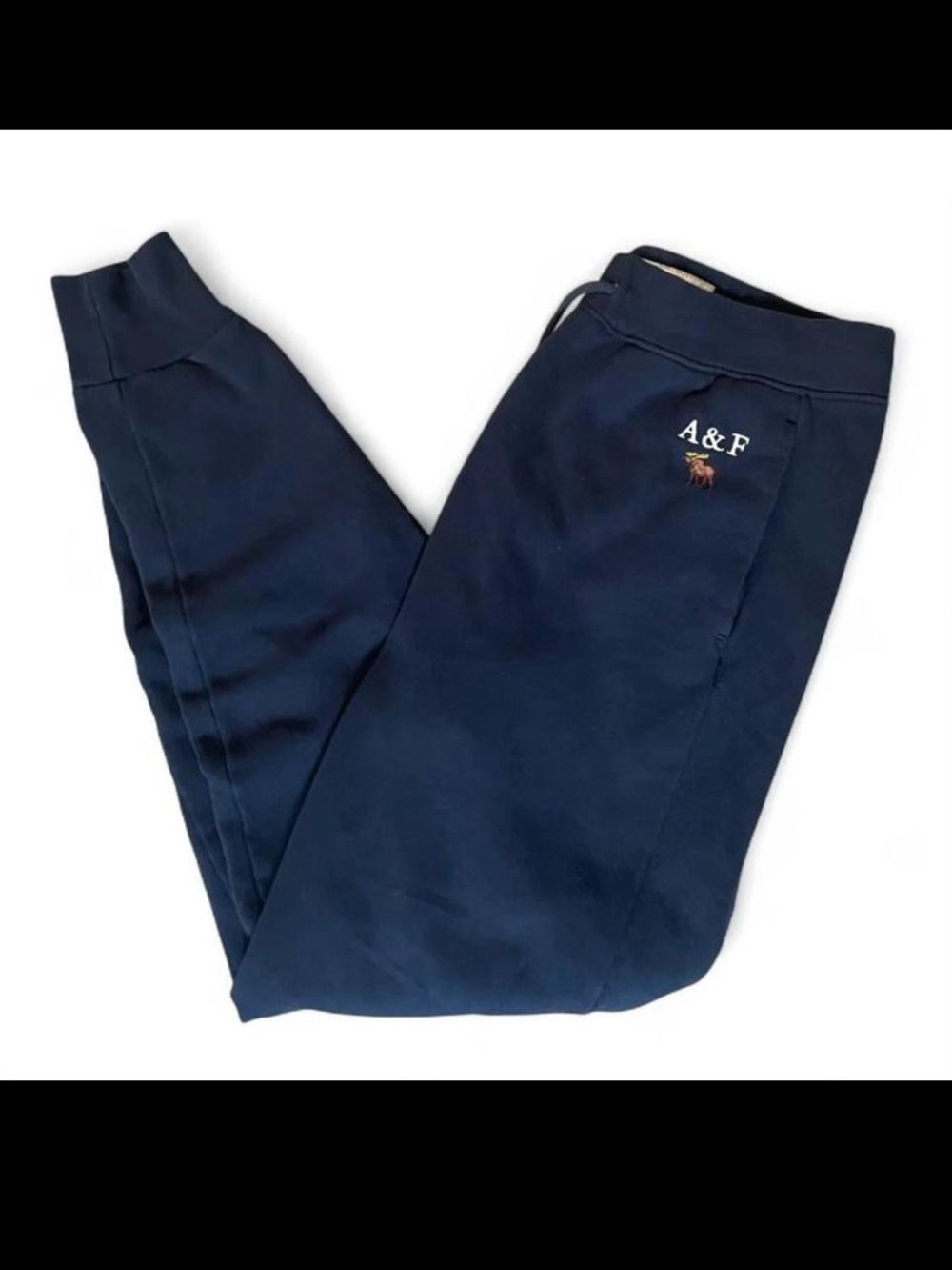 Vtg Classic Abercrombie & Fitch Navy Blue Soft Fleece Sweatpants with A&F Logo